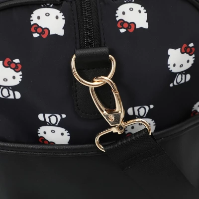 SANRIO Hello Kitty AOP In Nylon With PU Accents Black Wheeled Duffle - Image 4