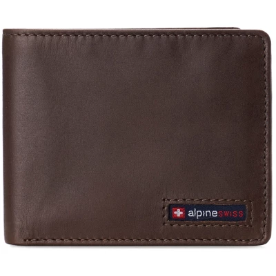 Alpine Swiss Mens RFID Blocking Cowhide Leather Wallet Bifold 2 ID Windows Divided Bill Section Comes In Gift Box - Image 8