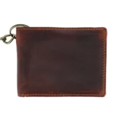 CTM Men's RFID Vintage Leather Bifold Chain Wallet