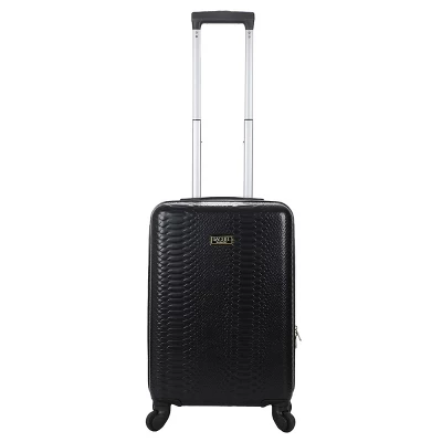 Rachel Rachel Roy 20" Black Snakeskin Hard Cover Carry-On Luggage - Image 2