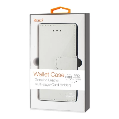 Reiko IPhone X/iPhone XS Genuine Leather Wallet Case With RFID Card Protection In Ivory - Image 3