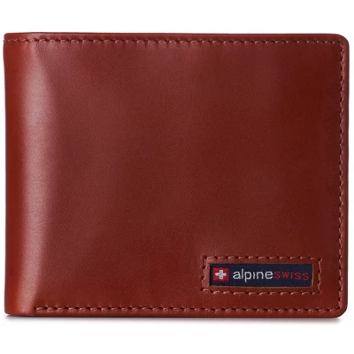 Alpine Swiss Mens RFID Blocking Cowhide Leather Wallet Bifold 2 ID Windows Divided Bill Section Comes In Gift Box - Image 10