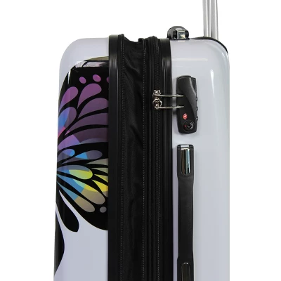 World Traveler Butterfly 4 Piece Hardside Upright Spinner Luggage Set - Image 2