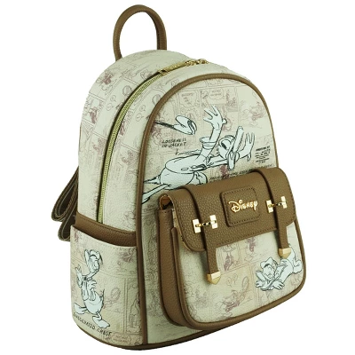 Disney Donald Duck 11" Vegan Leather Fashion Mini Backpack - Wondapop