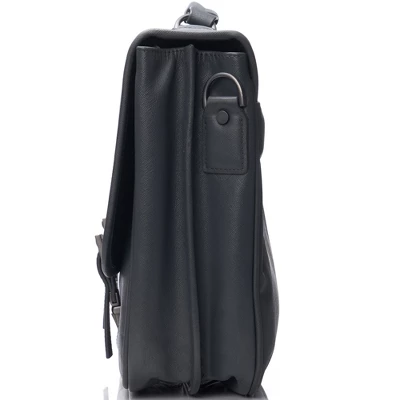 Alpine Swiss Genuine Leather 15.6” Laptop Briefcase Flap Over Messenger Bag - Image 3