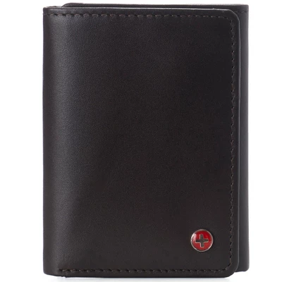 Alpine Swiss Leon Mens RFID Blocking Trifold Wallet Smooth Leather Comes In Gift Box - Image 9